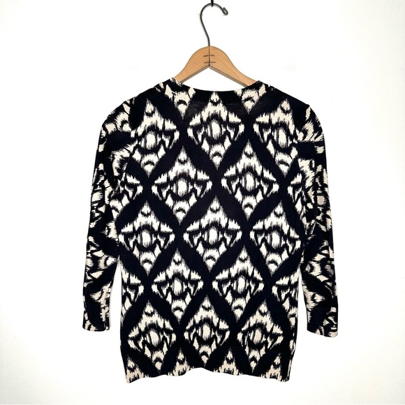 Talbots | Blue Patterned Button Down Cardigan Sweater Size Small Petite - Picture 4 of 6